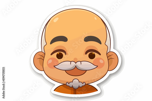 Wallpaper Mural Smiling Senior Man Cartoon Character Illustration  Torontodigital.ca