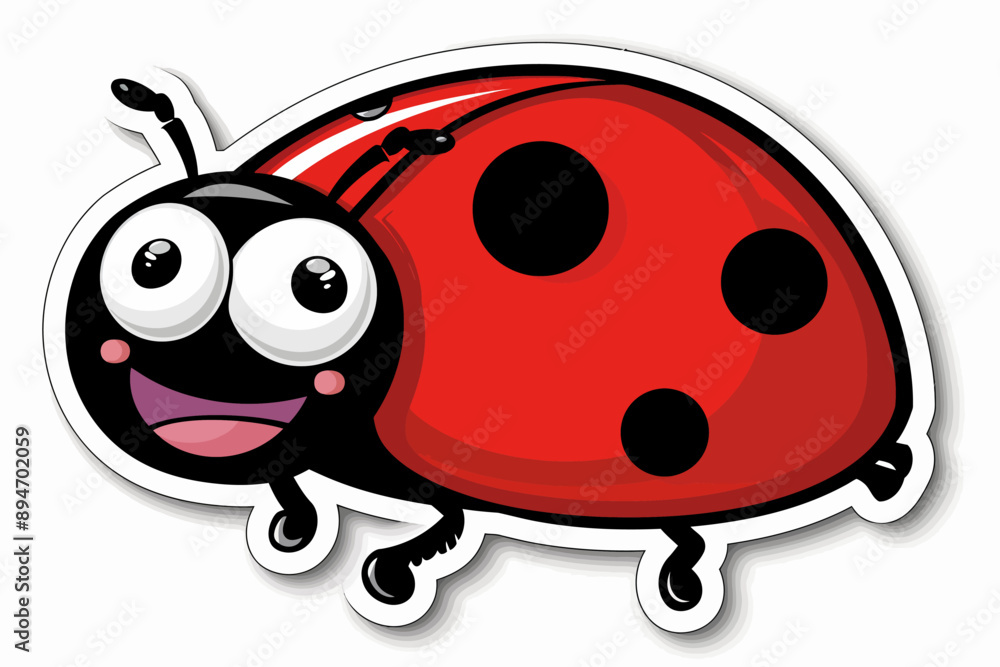 Obraz premium Happy Ladybug Sticker