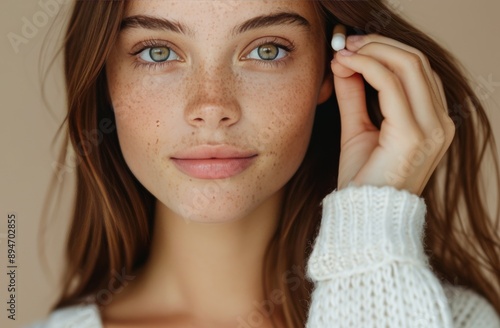 Woman With Freckles Smiling