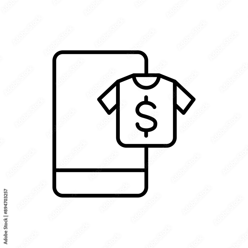 Mobile shop clothes outline icons, minimalist vector illustration ,simple transparent graphic element .Isolated on white background Mobile shop clothes outline icons, minimalist vector illustration ,simple transparent graphic element .Isolated on white background