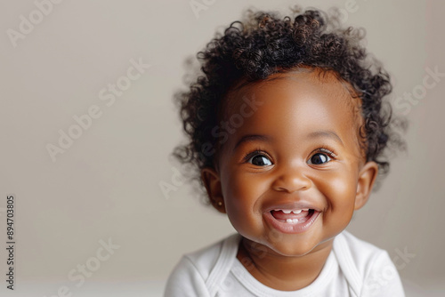 African American smiling child. Happy baby