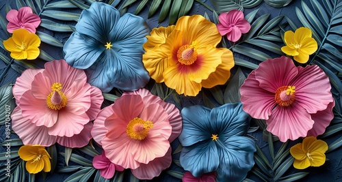 Wallpaper Mural A tropical background featuring green leaves UHD wallpaper Torontodigital.ca