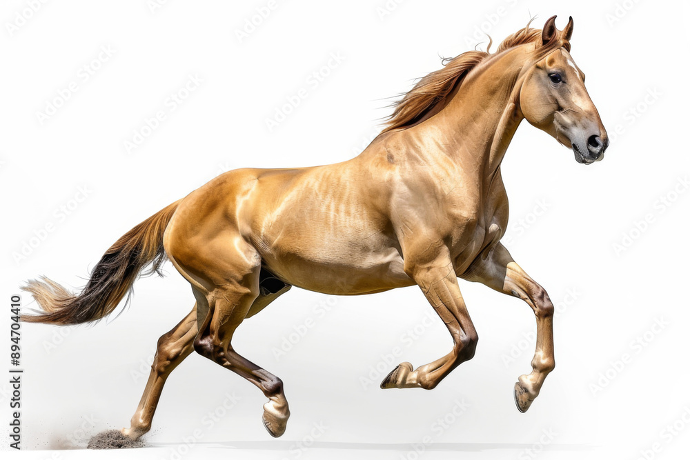 Obraz premium Horse in motion. Isolated on white background. Gallop