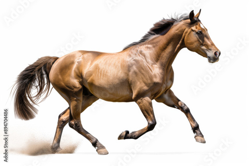 Horse in motion. Isolated on white background. Gallop © Miramiska