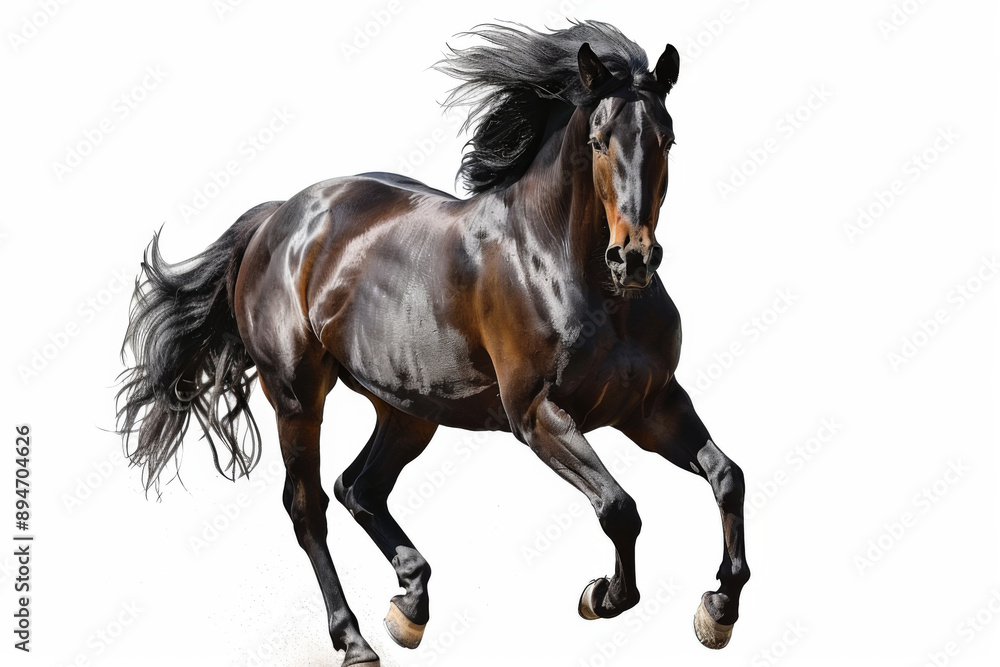 Horse in motion. Isolated on white background. Gallop Horse in motion. Isolated on white background. Gallop