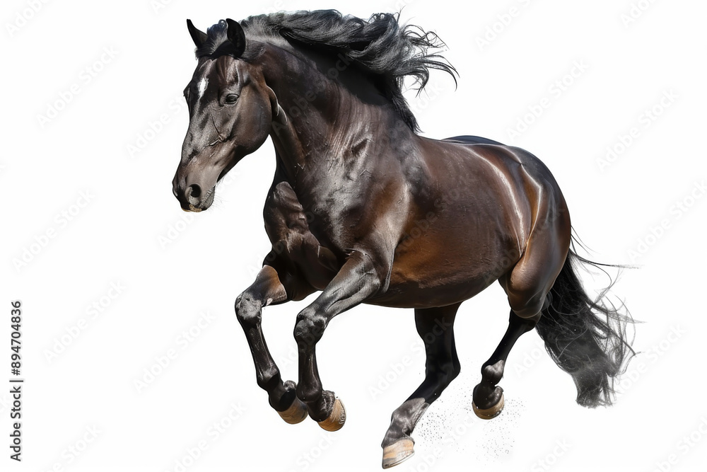 Obraz premium Horse in motion. Isolated on white background. Gallop