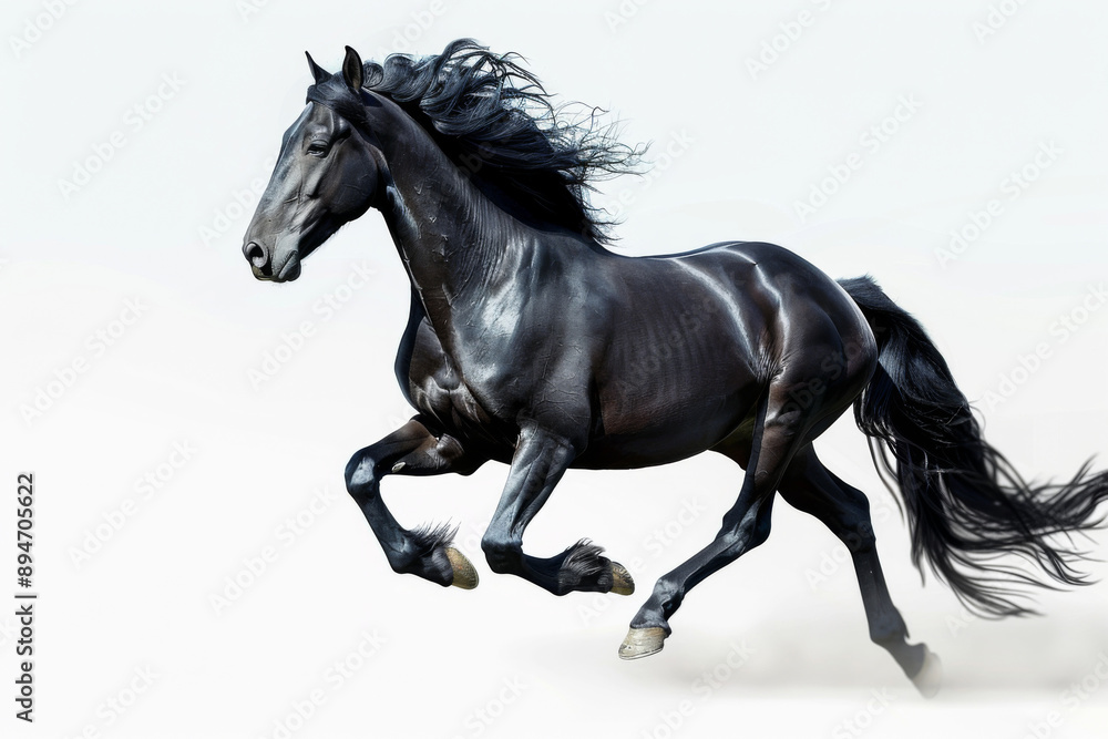 Horse in motion. Isolated on white background. Gallop Horse in motion. Isolated on white background. Gallop
