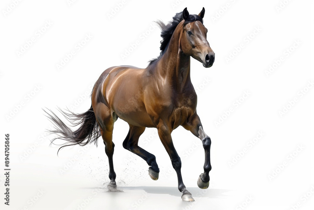 Horse in motion. Isolated on white background. Gallop Horse in motion. Isolated on white background. Gallop