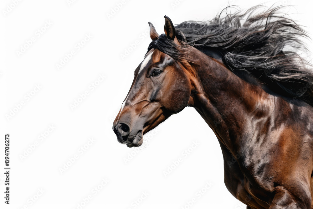Horse in motion. Isolated on white background. Gallop Horse in motion. Isolated on white background. Gallop