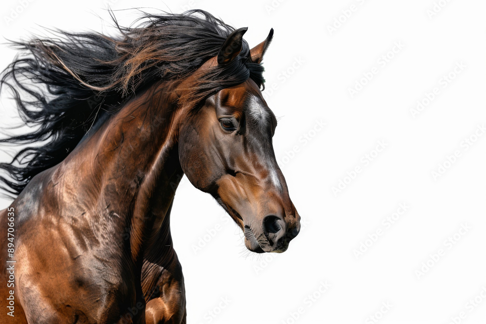 Obraz premium Horse in motion. Isolated on white background. Gallop