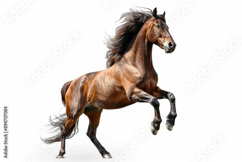 Horse in motion. Isolated on white background. Gallop © Miramiska