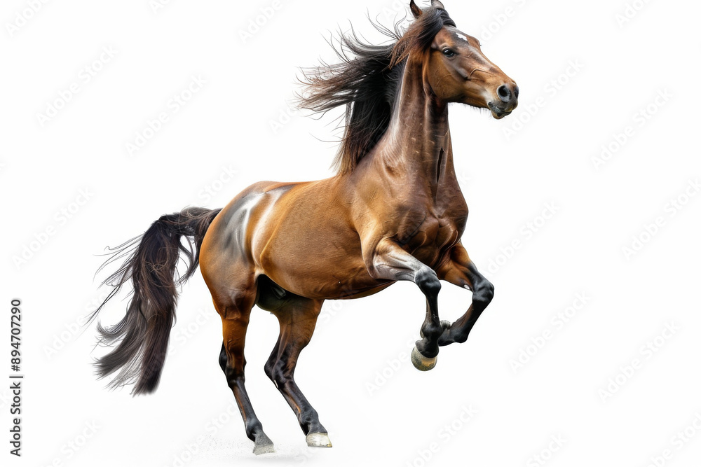 Horse in motion. Isolated on white background. Gallop Horse in motion. Isolated on white background. Gallop