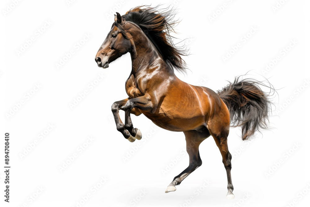 Naklejka premium Horse in motion. Isolated on white background. Gallop