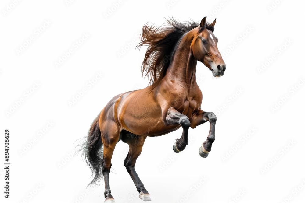 Obraz premium Horse in motion. Isolated on white background. Gallop