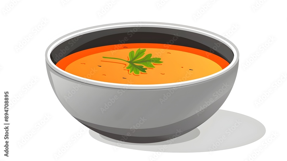 Closeup View of Savory Tomato Soup Served in a Ceramic Bowl Closeup View of Savory Tomato Soup Served in a Ceramic Bowl