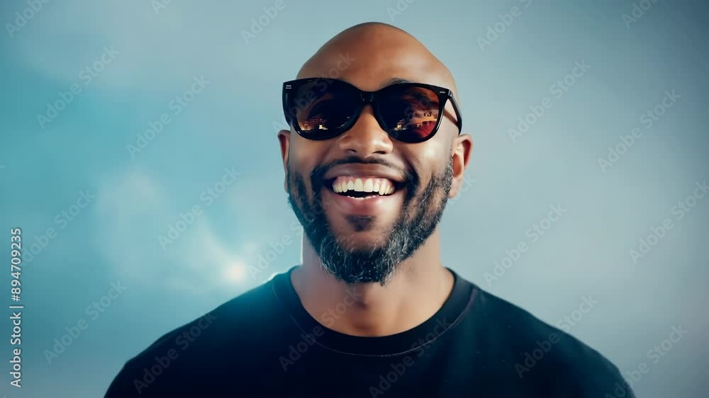 Transformation: Bald Man’s Joy with New Wig and Sunglasses Transformation: Bald Man’s Joy with New Wig and Sunglasses