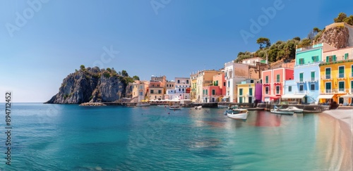 Colorful Buildings in an Italian Harbor