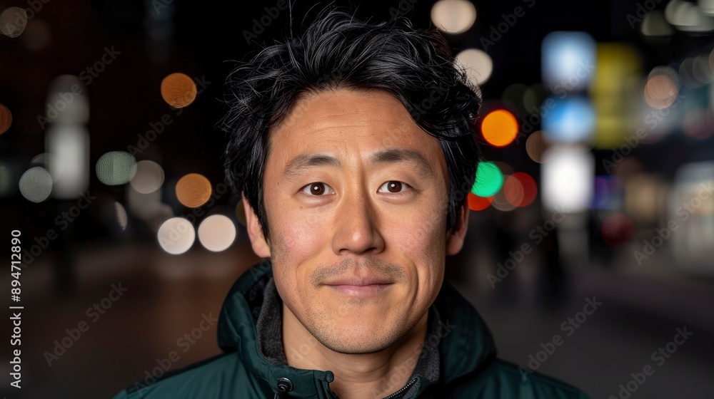 A Portrait Of An Asian Young Man, Sitting On The Ground Of A Pedestrian Walkway, Enjoying A Weekend Morning A Portrait Of An Asian Young Man, Sitting On The Ground Of A Pedestrian Walkway, Enjoying A Weekend Morning