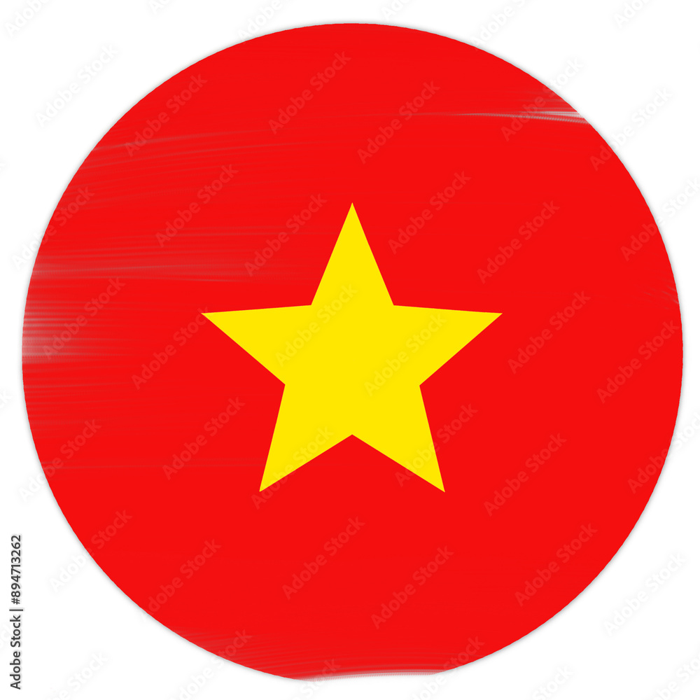 vietnam flag round shape with paint strokes on transparent background vietnam flag round shape with paint strokes on transparent background