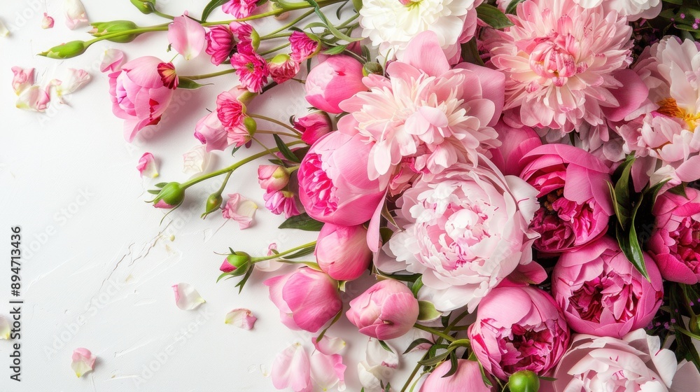 Beautiful Pink Flowers on White Background Beautiful Pink Flowers on White Background