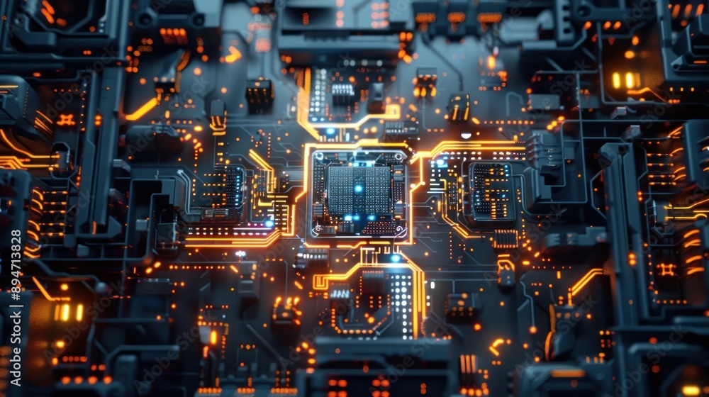 Futuristic Circuit Board Design Futuristic Circuit Board Design