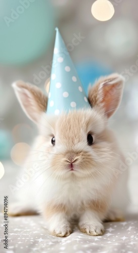 Bunny Wearing Party Hat