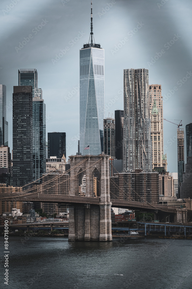 brooklyn bridge and new york city downtown brooklyn bridge and new york city downtown