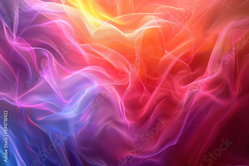 Vibrant abstract background with dynamic flowing lines in shades of purple, pink, red, and yellow, creating a mesmerizing and colorful visual effect.