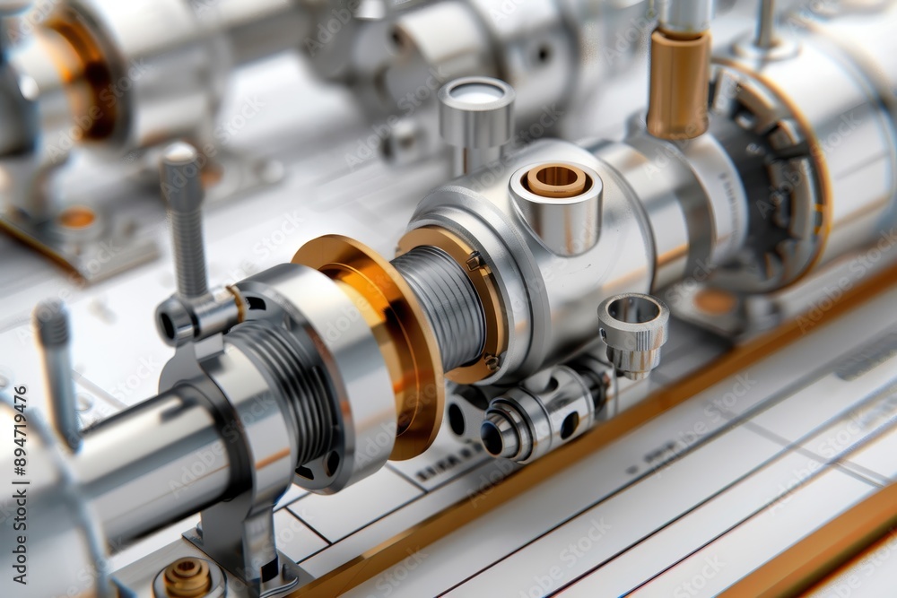 Close-up of industrial machinery components, showcasing intricate metal parts and engineering precision in an industrial setting. Close-up of industrial machinery components, showcasing intricate metal parts and engineering precision in an industrial setting.