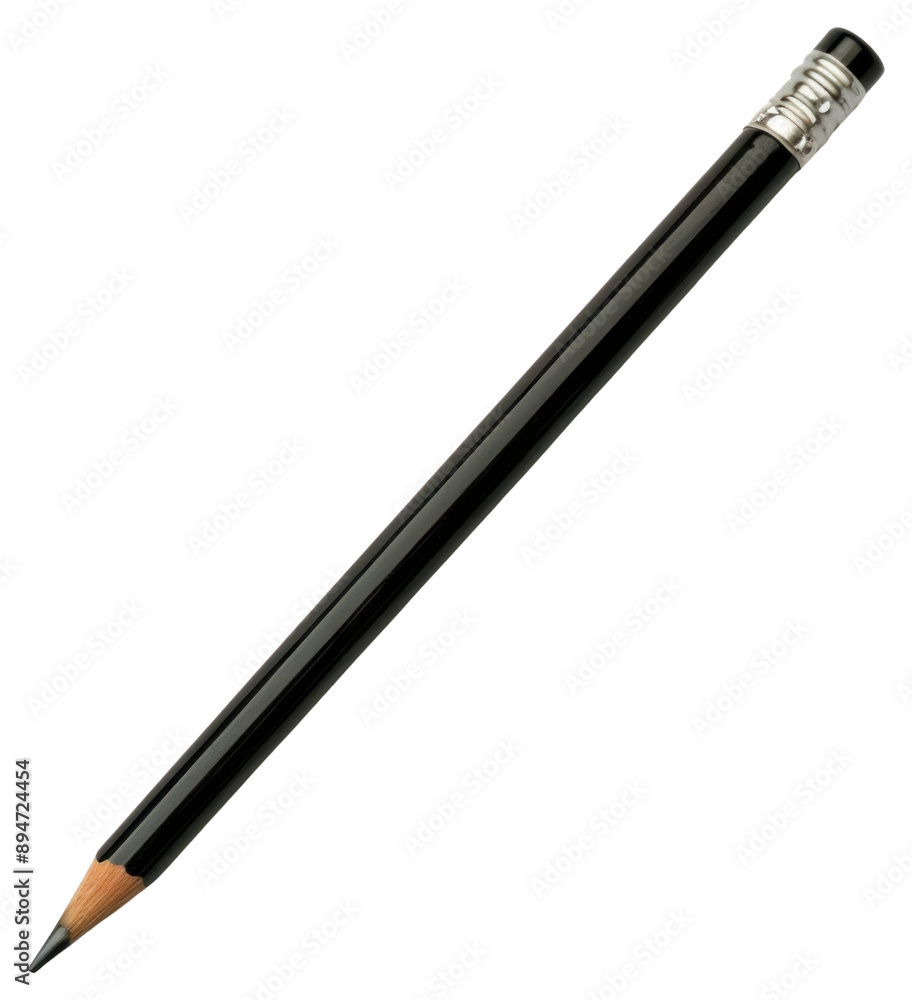 PNG Black pencil with silver eraser PNG Black pencil with silver eraser