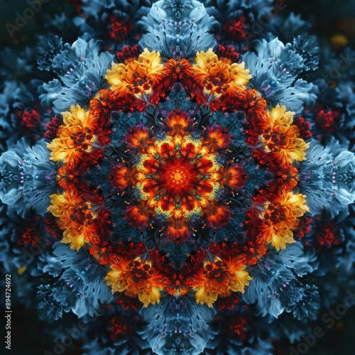 Abstract flower fractal background. © TADDEUS