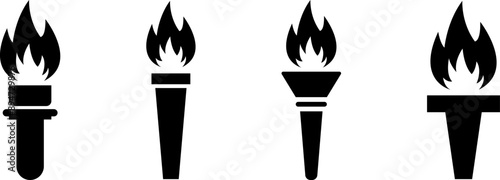Fire torch icon vector illustration