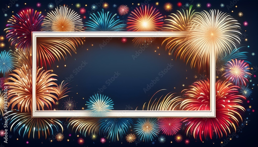 Fototapeta premium 花火タイトルフレーム