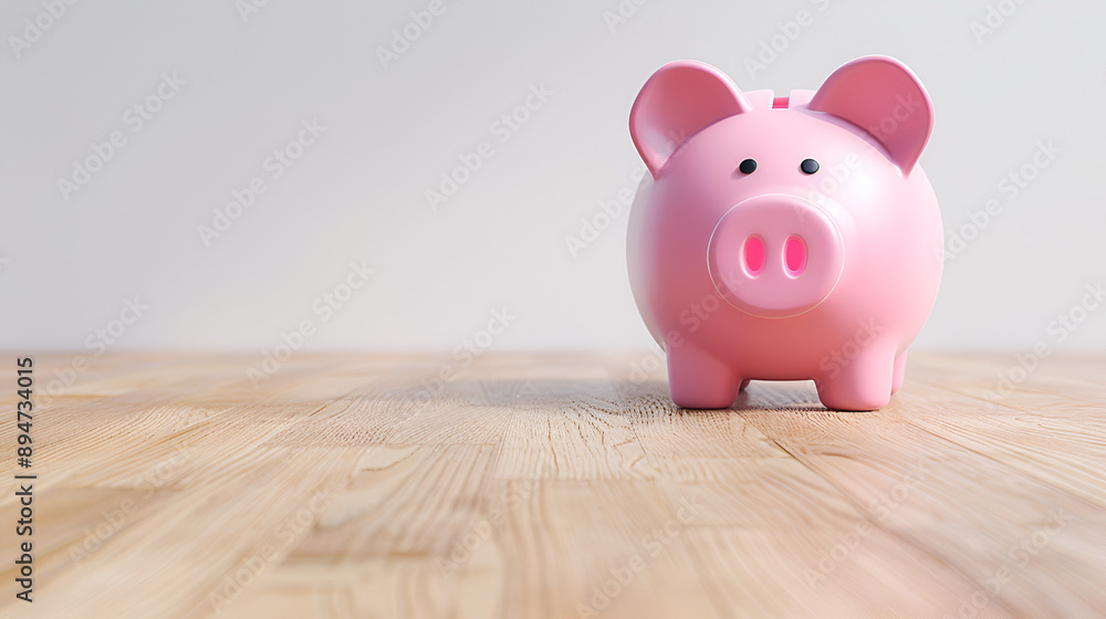 Fototapeta premium Adorable pink piggy bank