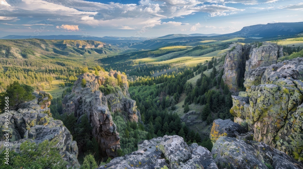 Scenic Mountain View with Lush Green Valley Scenic Mountain View with Lush Green Valley