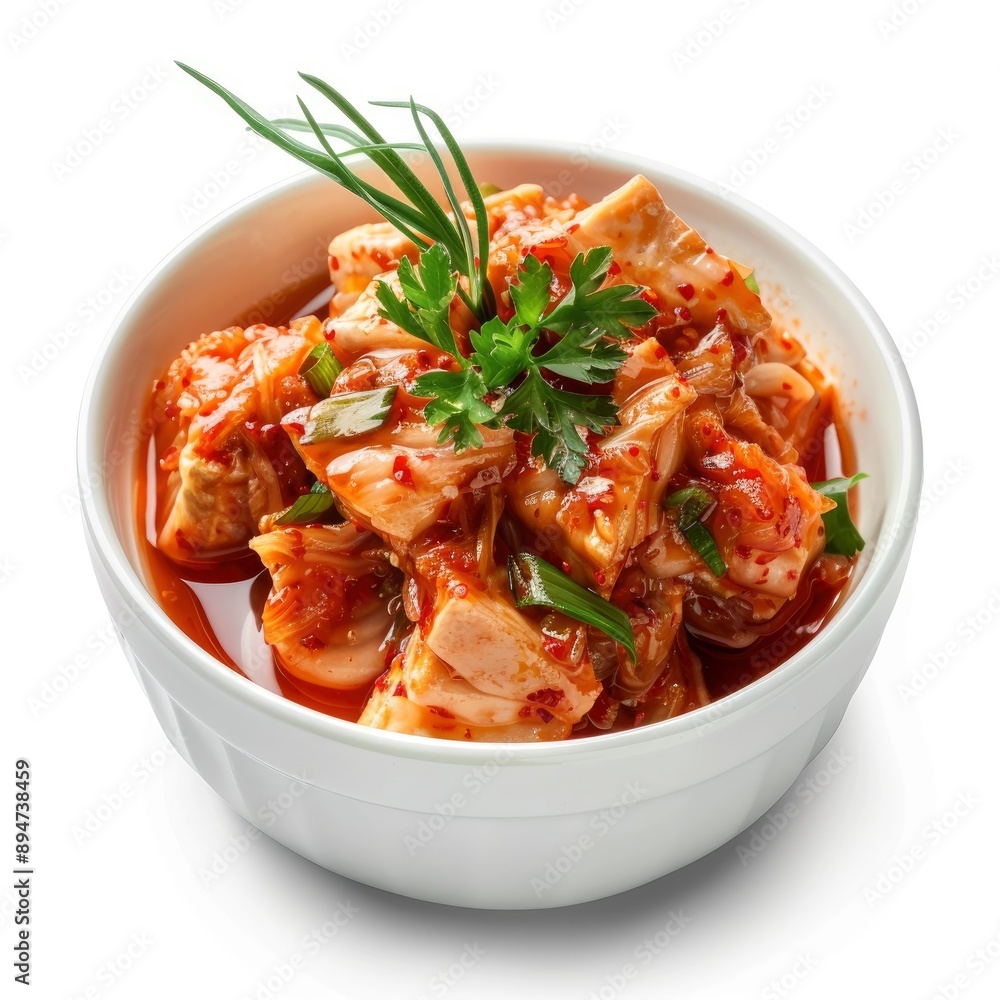 Delicious, fresh Kimchi, beautiful serving, isolated on white background, staged professional photography, food photography Delicious, fresh Kimchi, beautiful serving, isolated on white background, staged professional photography, food photography