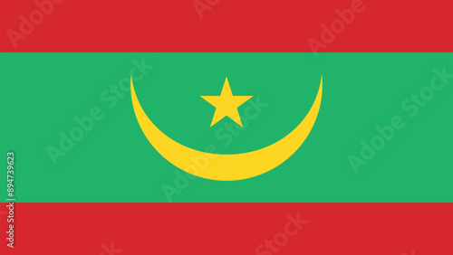Official vector flag of Mauritania. Illustration eps10.