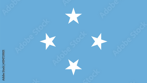 Official vector flag of Federated States of Micronesia. Illustration eps10.