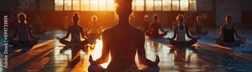 Group of athletes meditating before a competition, illustrating the use of mindfulness for focus and performance photo