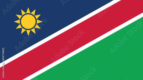Official vector flag of Namibia. Illustration eps10.