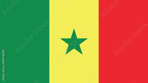 Official vector flag of Senegal. Illustration eps10.