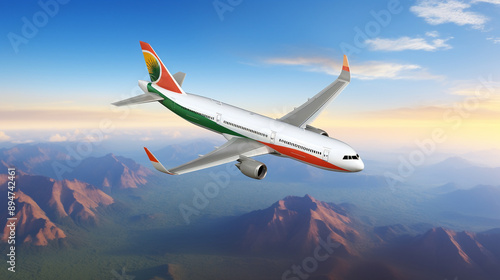 Passenger airplane with Ind...