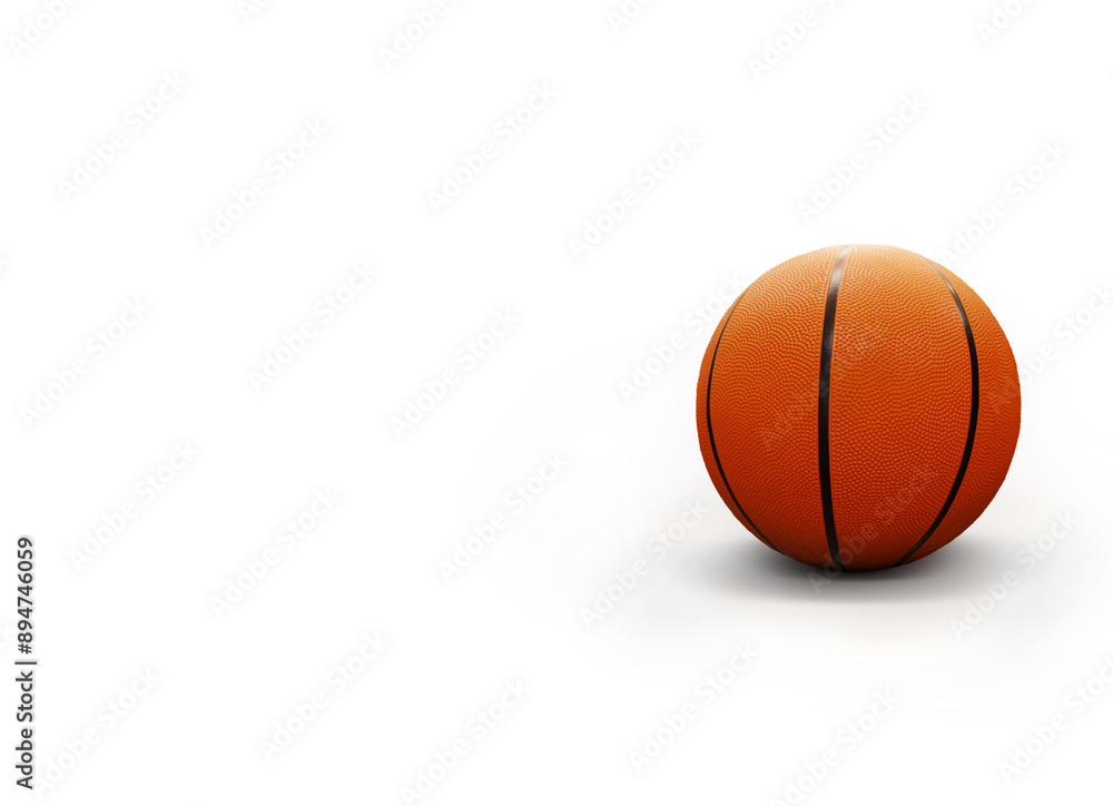 An orange basketball is placed on a white background. An orange basketball is placed on a white background.