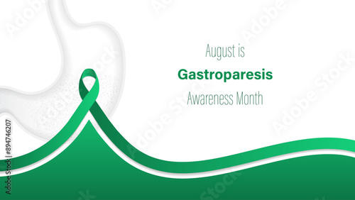 Gastroparesis awareness month is observed every year in august, vector illustration.