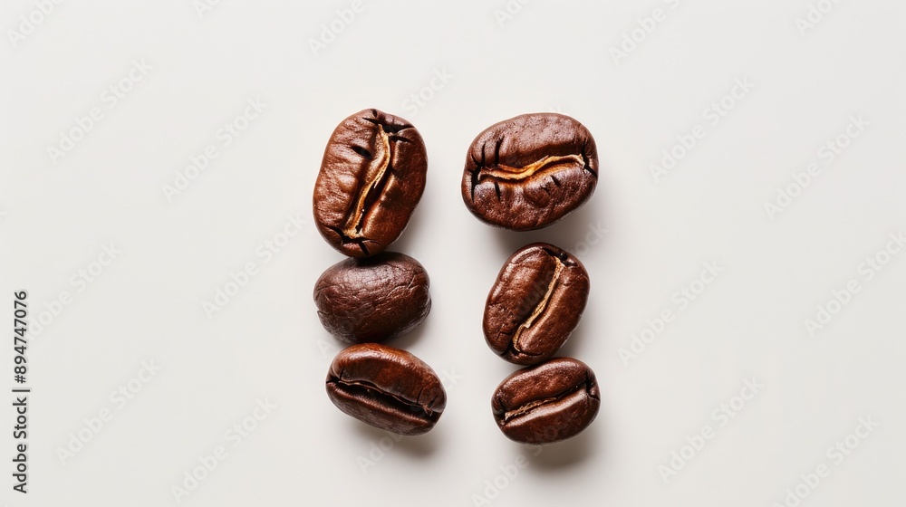 Top view of coffee number 2 on a white background for messaging Top view of coffee number 2 on a white background for messaging