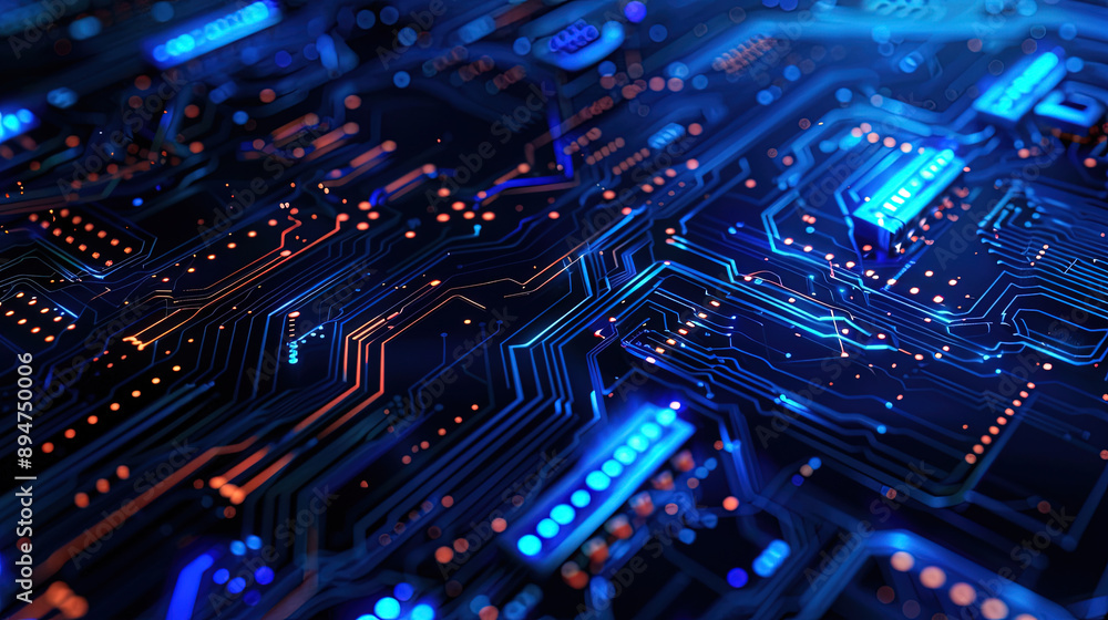 Digital futuristic concept. Technology background. Circuit board and chip in close-up view. Cyber security technology. Futuristic network connections or artificial intelligence. Abstract digital Digital futuristic concept. Technology background. Circuit board and chip in close-up view. Cyber security technology. Futuristic network connections or artificial intelligence. Abstract digital