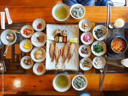 a traditional Korean meal