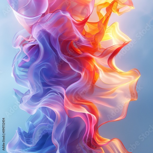 Chromatic Dance: A symphony of vibrant colors, swirling and flowing in ethereal harmony. 