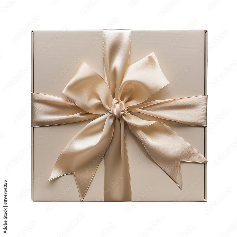 Elegant beige gift box with a satin ribbon bow, perfect for special occasions, celebrations, and gifts. Elegant beige gift box with a satin ribbon bow, perfect for special occasions, celebrations, and gifts.