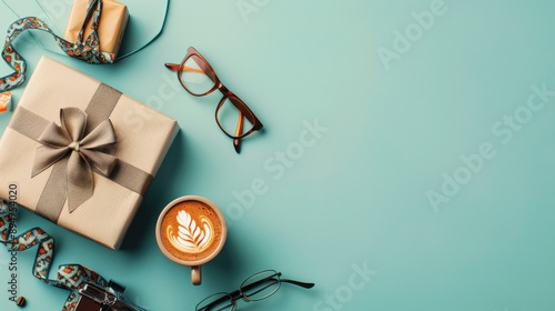 Wallpaper Mural Elegant Father's Day Celebrations - Gift, Coffee, Tie Torontodigital.ca